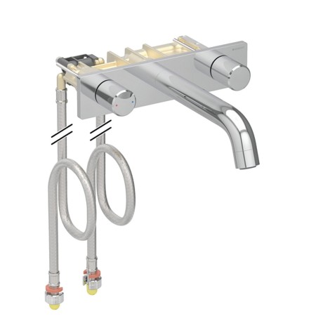 Geberit ONE Waschtischarmatur rundes Design, Wandmontage, für UP-Funktionsbox