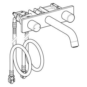 Geberit ONE Waschtischarmatur rundes Design, Wandmontage, für UP-Funktionsbox