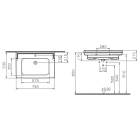 Meuble-lavabo VitrA Valarte 80 cm