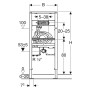 Geberit Duofix Element für Waschtisch, 112–130 cm, Geberit ONE Wandarmatur mit UP-Funktionsbox