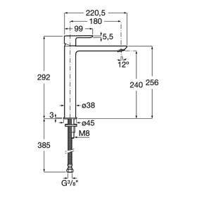 Miscelatore monocomando per lavabo versione alta Roca Cala