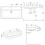 Geberit Renova Plan Waschtisch 85 cm ohne Hahnloch, mit Überlauf