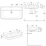 Geberit Renova Plan Waschtisch 85 cm ohne Hahnloch, mit Überlauf
