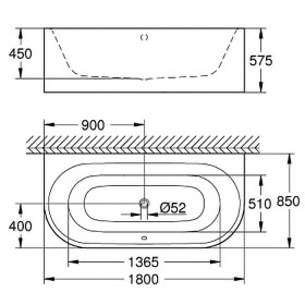 Baignoire encastrée GROHE Essence 180 x 85 cm
