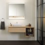 Geberit ONE Aufsatzwaschtisch Schalenform, 1 Hahnloch, ohne Überlauf, Abgang horizontal