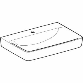 Geberit Renova Plan Waschtisch 70 cm mit Hahnloch mittig, ohne Überlauf