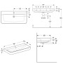Geberit Renova Plan Aufsatzwaschtisch 100 cm mit Hahnloch mittig und Überlauf