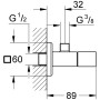 GROHE Eurocube Eckventil, DN15
