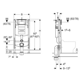 Élément Geberit Duofix pour WC enfant sur pied 97 cm, avec réservoir de chasse Sigma UP 12 cm