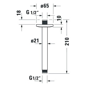 Duravit Brausearm mit Deckenanschluss 20 cm