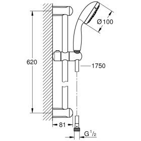 GROHE Tempesta 100 Brausestangenset mit 4 Strahlarten