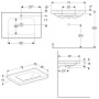 Geberit iCon Light Waschtisch 75 cm mit Ablagefläche, ohne Hahnloch, ohne Überlauf