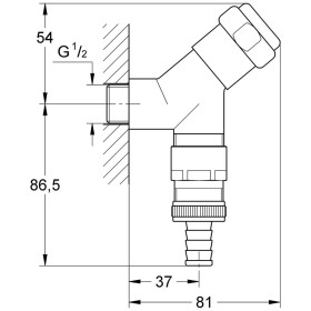 Robinet de raccordement GROHE Eggemann Original WAS DN 15