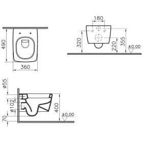 VitrA Metropole WC a parete compatto