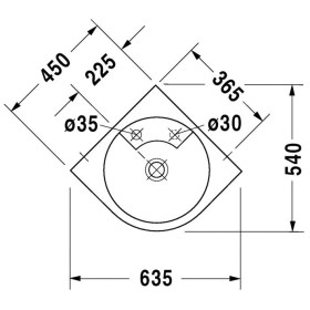 Lavabo d'angle Duravit Architec 63,5 cm