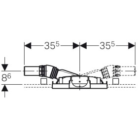 Geberit Duofix Element für Dusche 130 cm mit Wandablauf, Wandarmatur AP d40