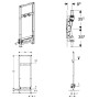 Geberit Duofix Element für Dusche 130 cm mit Wandablauf, Wandarmatur AP d40