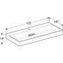 Geberit ONE Waschtisch 105 cm, Abgang horizontal, 1 Hahnloch, ohne Überlauf