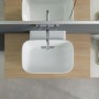Geberit ONE Aufsatzwaschtisch Schalenform, ohne Hahnloch, ohne Überlauf, Abgang horizontal