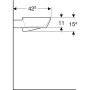 Geberit ONE Aufsatzwaschtisch Schalenform, ohne Hahnloch, ohne Überlauf, Abgang horizontal