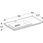 Geberit ONE Möbelwaschtisch 90 cm, Abgang horizontal, 1 Hahnloch, ohne Überlauf, Ablage rechts