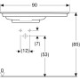 Geberit ONE Möbelwaschtisch 90 cm, Abgang horizontal, 1 Hahnloch, ohne Überlauf, Ablage rechts