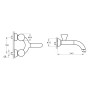 VitrA Liquid Zweigriff-Waschtischarmatur, Aufputz-Wandmontage, 24 cm