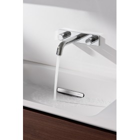 Geberit ONE Waschtischarmatur rundes Design, Wandmontage, Zweigriffmischer