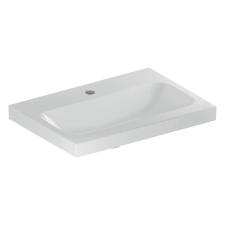 Geberit iCon Light Waschtisch 60 cm verkürzte Ausladung mit Hahnloch mittig, ohne Überlauf