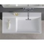 Geberit ONE Waschtisch 90 cm, Abgang horizontal, ohne Hahnloch, ohne Überlauf, Ablage links