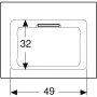 Geberit ONE Möbelwaschtisch 60 cm, Abgang horizontal, ohne Hahnloch, ohne Überlauf