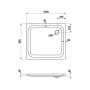 Steel Plan Duschwanne 90 x 100 x 6,5 cm