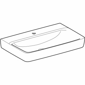 Geberit Renova Plan Waschtisch 75 cm mit Hahnloch mittig, ohne Überlauf