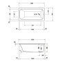 Duravit Qatego Rechteck-Badewanne 150 x 75 cm, Einbauversion