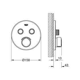 GROHE SmartControl Unterputzmischer Fertigmontageset mit 2 Absperrventilen, runde Ausführung