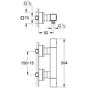 GROHE Grotherm Cube Thermostat-Brausebatterie