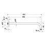 Duravit Brausearm gebogen 41 cm, mit eckiger Rosette