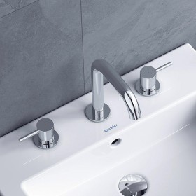 Duravit Circle 3-Loch Waschtischarmatur mit Zugstangen-Ablaufgarnitur