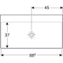 Geberit ONE Waschtisch 90 cm, Abgang vertikal, ohne Hahnloch, ohne Überlauf