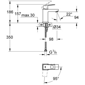 Miscelatore monocomando GROHE Eurocube senza scarico