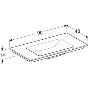 Geberit ONE Möbelwaschtisch 90 cm, Abgang vertikal, ohne Hahnloch, ohne Überlauf