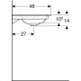 Geberit ONE Möbelwaschtisch 90 cm, Abgang vertikal, ohne Hahnloch, ohne Überlauf