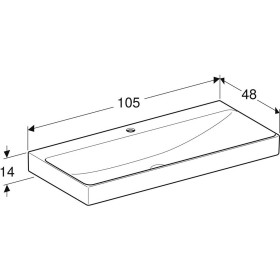 Geberit ONE Waschtisch 105 cm, Abgang vertikal, 1 Hahnloch, ohne Überlauf