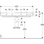 Geberit ONE Waschtisch 105 cm, Abgang vertikal, 1 Hahnloch, ohne Überlauf