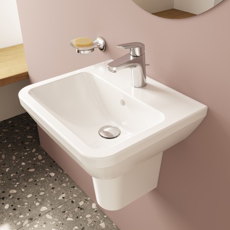 VitrA Integra Handwaschbecken 45 cm, mit Überlaufloch, 1 Hahnloch mittig