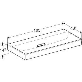 Geberit ONE Waschtisch 105 cm, Abgang horizontal, ohne Hahnloch, ohne Überlauf