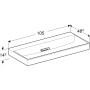 Geberit ONE Waschtisch 105 cm, Abgang horizontal, ohne Hahnloch, ohne Überlauf