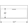 Geberit ONE Waschtisch 105 cm, Abgang horizontal, ohne Hahnloch, ohne Überlauf