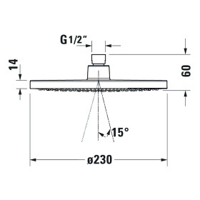 Doccia a soffione Duravit 1jet Ø 23 cm MinusFlow