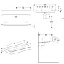 Geberit Renova Plan Waschtisch 100 cm ohne Hahnloch, mit Überlauf